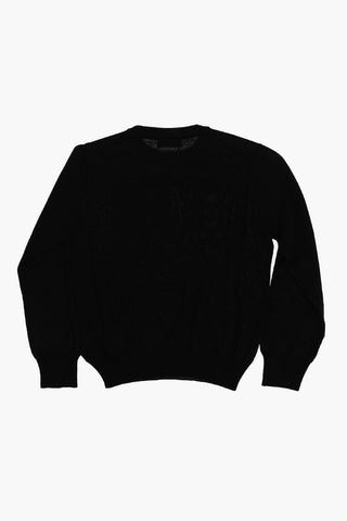 ICON Solid Color Crew-neck Sweater with Contrasting Logo