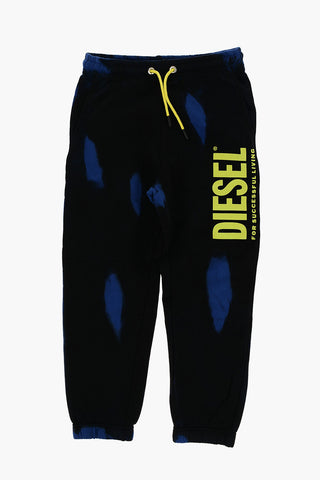 RED TAG Two-Tone Brushed Cotton Joggers with Printed Logo