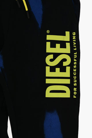 RED TAG Two-Tone Brushed Cotton Joggers with Printed Logo