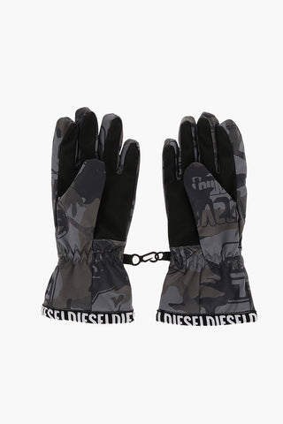 RED TAG Camouflage Motif NEKYL Ski Gloves with Logoed Edge