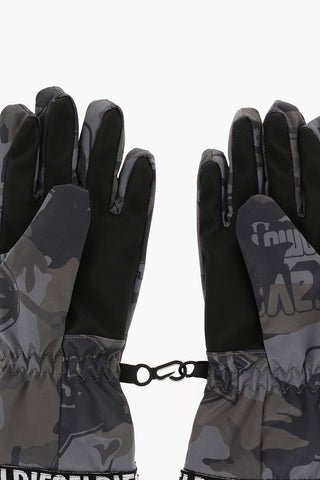 RED TAG Camouflage Motif NEKYL Ski Gloves with Logoed Edge