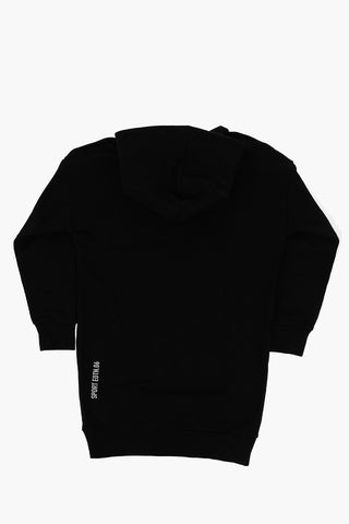 Brushed Cotton Hoodie Dress with Printed Logo