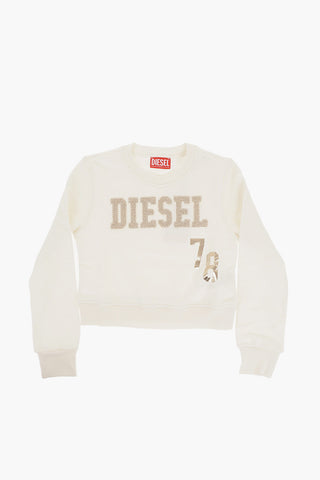 RED TAG Felpa Girocollo SLIMMYBTS in Tinta Unita con Logo Lurex