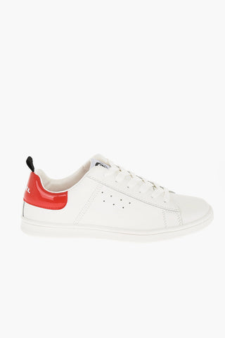 Sneakers Basse in Pelle con dettaglio Lucido