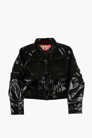 Patent Faux Leather Crop Jacket