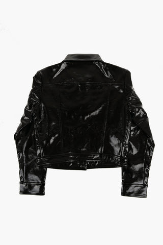Patent Faux Leather Crop Jacket