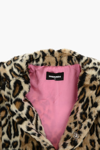 Faux Leather Animal Motif Coat
