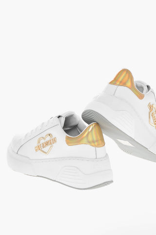 LOVE Low STAR50 Leather Sneakers With Gold Effect Details