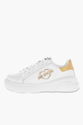 LOVE Low STAR50 Leather Sneakers With Gold Effect Details