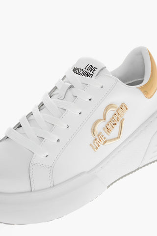 LOVE Low STAR50 Leather Sneakers With Gold Effect Details
