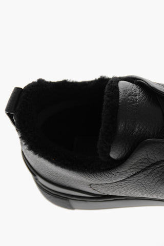 Sneakers Basse TRIPLE STITCH In Pelle Martellata con Interno in Eco Pelliccia