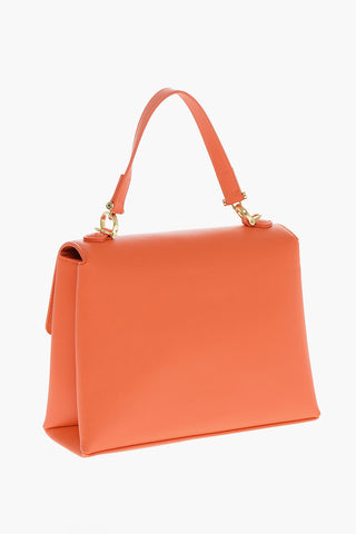 LOVE Saffiano Faux Leather Handbag with Removable Strap
