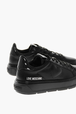LOVE Faux Leather BOLD40 Low Sneakers with Embossed Heart