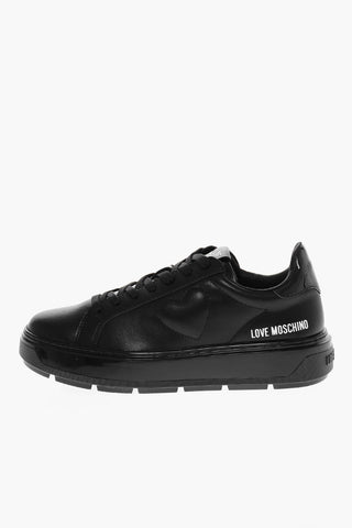 LOVE Faux Leather BOLD40 Low Sneakers with Embossed Heart