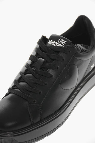 LOVE Faux Leather BOLD40 Low Sneakers with Embossed Heart
