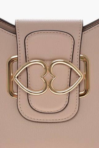 LOVE Faux Leather Shoulder Bag with Golden Hearts