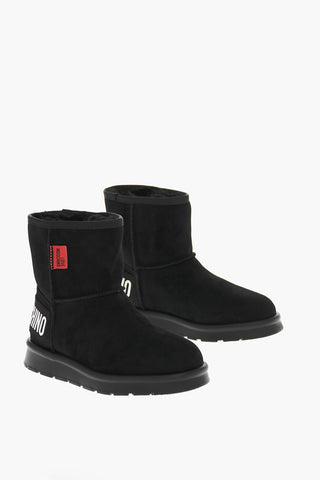 LOVE Velour WINTER30 Ankle Boots with Printed Logo
