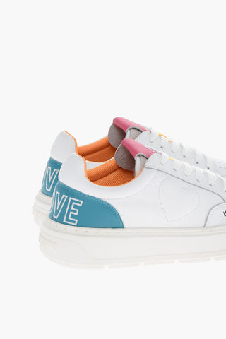 LOVE Faux Leather BOLD40 Low Sneakers with Embossed Heart and Colorful Details