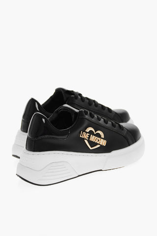 LOVE Leather STAR50 Low Top Sneakers with Golden Metal Logo