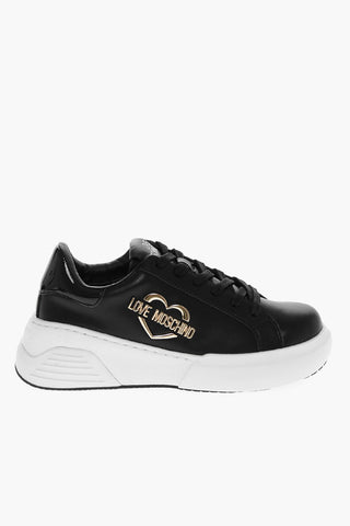 LOVE Leather STAR50 Low Top Sneakers with Golden Metal Logo