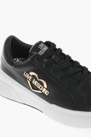 LOVE Leather STAR50 Low Top Sneakers with Golden Metal Logo