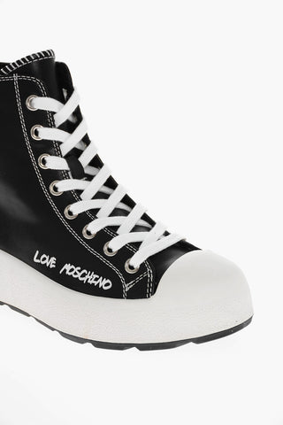 LOVE Sneakers Alte in Pelle con Platform 4.5cm