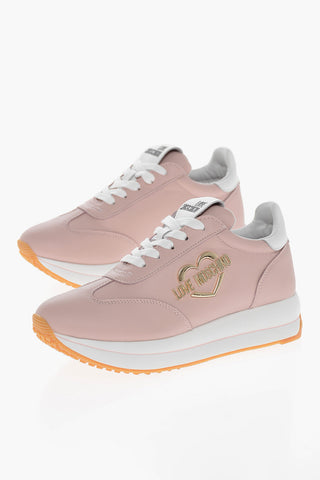 LOVE Leather Sneakers with Golden Logo