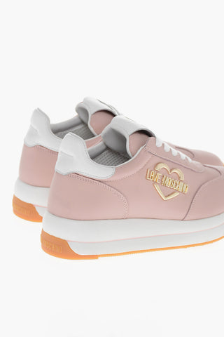 LOVE Leather Sneakers with Golden Logo