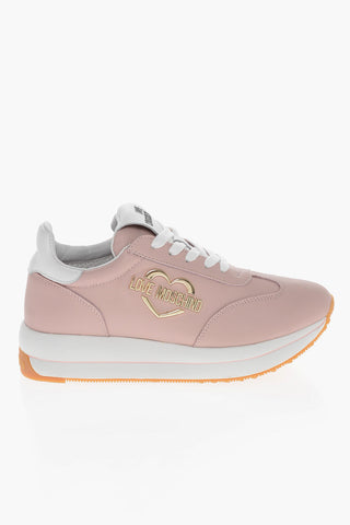 LOVE Leather Sneakers with Golden Logo