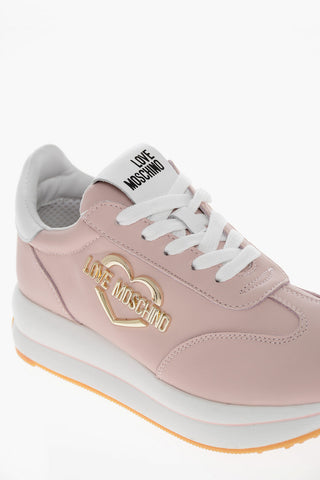 LOVE Leather Sneakers with Golden Logo