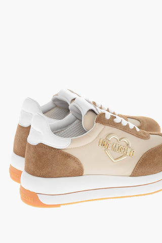 LOVE Suede Low Sneakers with Golden Logo
