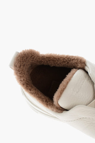 Sneakers Basse TRIPLE STITCH In Pelle Martellata con Interno in Eco Pelliccia