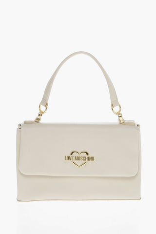 LOVE Faux Leather Shoulder Bag with Gold Logo