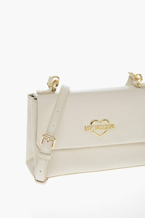 LOVE Faux Leather Shoulder Bag with Gold Logo