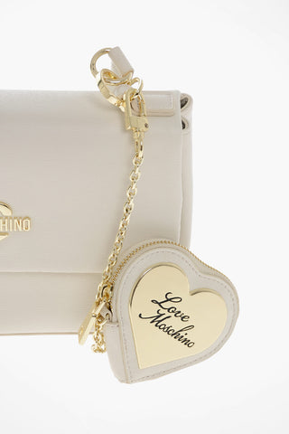 LOVE Faux Leather Shoulder Bag with Gold Logo
