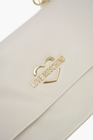 LOVE Faux Leather Shoulder Bag with Gold Logo