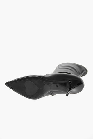LOVE Faux Leather Point Toe Booties with Zip Closure Heel 9cm