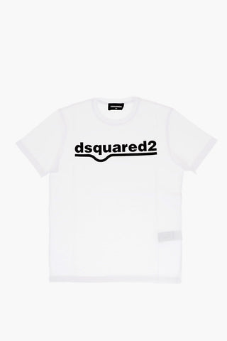 Solid Color RELAX Crew-neck T-Shirt with Contrasting Print