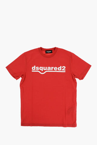 Solid Color RELAX Crew-neck T-Shirt with Printed Logo