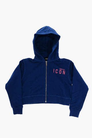 ICON Brushed Cotton Sweatshirt with Zip Closure