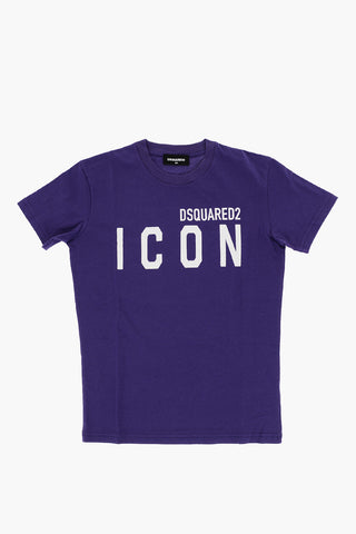 ICON Solid Color COOL FIT Crew-neck T-Shirt with Contrasting Logo