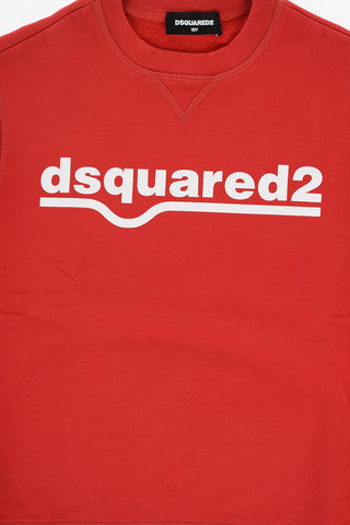 Brushed Cotton RELAX Crew-neck Sweatshirt with Printed Contrasting Logo