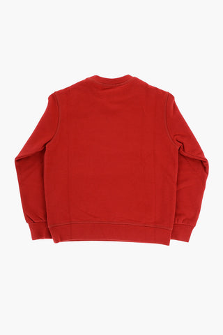 Brushed Cotton RELAX Crew-neck Sweatshirt with Printed Contrasting Logo