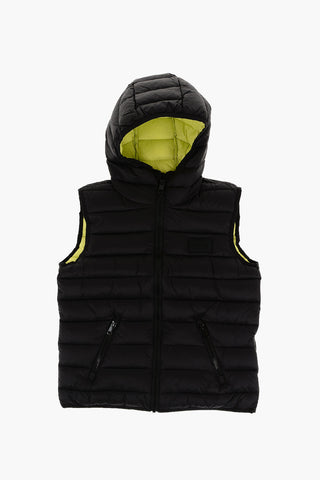 Padded Sleeveless Jacket with Hood
