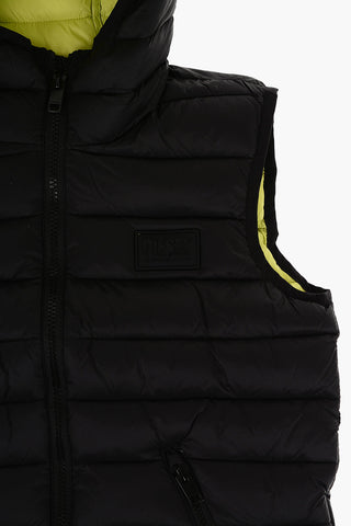 Padded Sleeveless Jacket with Hood
