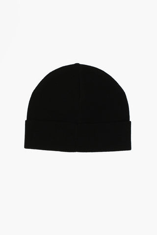 Solid Color Beanie with Contrasting Logo