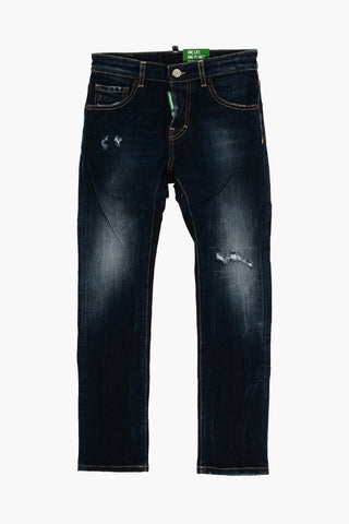 Delave' Effect COOL GUY Jeans with Visible Stiching