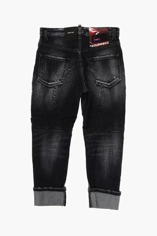 Cuffed Hem COMBAT Distressed Jeans