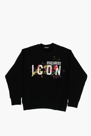 ICON Brushed Cotton COOL FIT Sweatshirt with Paint Effect Print