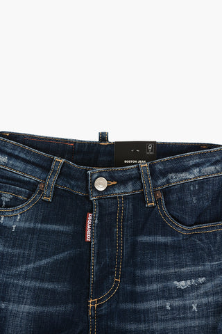 Distressed BOSTON Jeans with Logo-Button